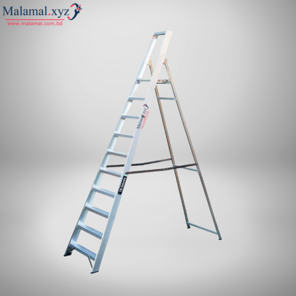 Heavy Duty Aluminum Platform Ladder 10 Steps 7 Feet Household Application – HELICOPTER